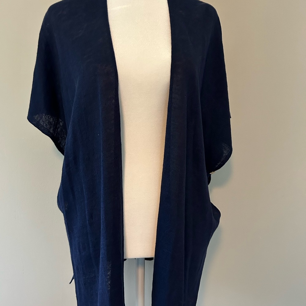 Lilly pulitzer navy blue short sleeve cardigan sweater. S/M